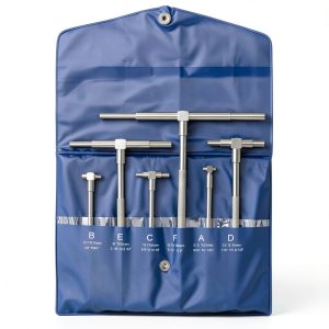 Beslands Steel Bore Gauge 5/16"-6" with Hardened Tip, 6‑Set Case-0