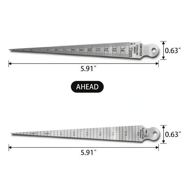 Stainless Steel Hole Gauge CZMOONSEE 2mm Dual Scale Laser Markings-1
